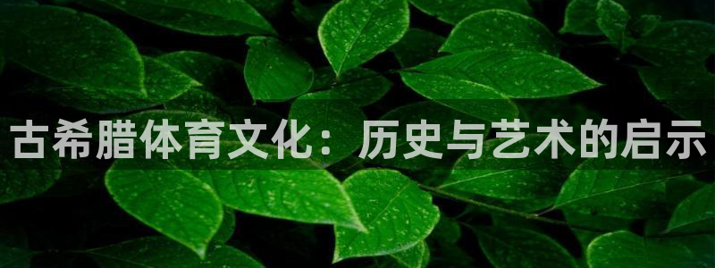 黑白体育官方下载：古希腊体育文化：历史与艺术的启示